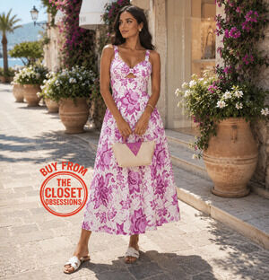 ZARA Pink Floral Embroidered Midi Dress NWT | Euro Summer Romantic Dress